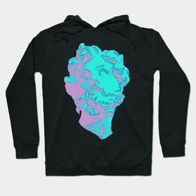 Vaporwave Statue Head Hoodie by Starquake